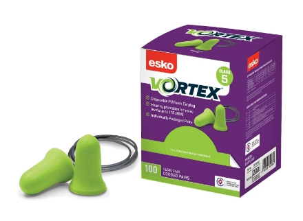 Vortex Green Corded Earplugs 100Pk